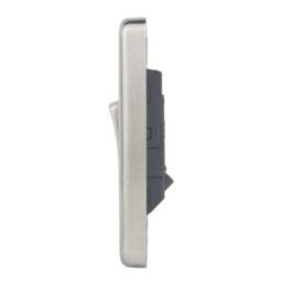 Hager Sollysta WRPS12BSB 10AX 1-Gang 2-Way Light Switch  Brushed Steel with Black Inserts