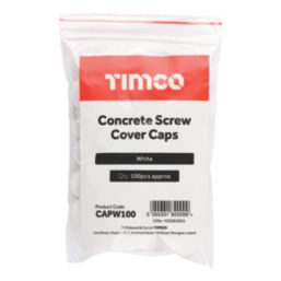 Timco 7.5mm 100 Pack White Screw Caps