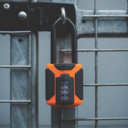 Squire CP50 2.5 ATLO Weatherproof Long Shackle Combination  Padlock Orange 50mm