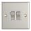 Contactum iConic 10AX 2-Gang 2-Way Light Switch  Brushed Steel with White Inserts