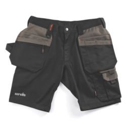 Scruffs Worker Plus Multi-Pocket Holster Work Shorts Black 32" W