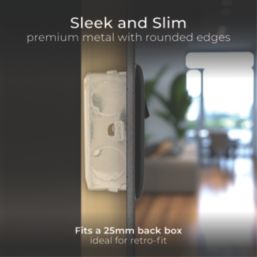 British General Nexus Metal 13A 1-Gang SP Switched Socket + 3A 18W 2-Outlet Type A & C USB Charger Matt Black with Black Inserts