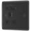 British General Nexus Metal 13A 1-Gang SP Switched Socket + 3A 18W 2-Outlet Type A & C USB Charger Matt Black with Black Inserts