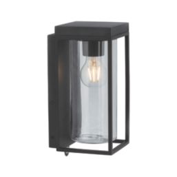 Lutec Flair Outdoor LED Solar Wall Light With PIR Sensor Black 200lm