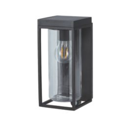 Lutec Flair Outdoor LED Solar Wall Light With PIR Sensor Black 200lm