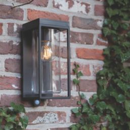 Lutec Flair Outdoor LED Solar Wall Light With PIR Sensor Black 200lm