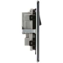 LAP  13A 2-Gang DP Switched Power Socket Slate Grey  with Black Inserts