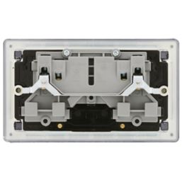 LAP  13A 2-Gang DP Switched Power Socket Slate Grey  with Black Inserts