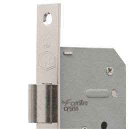Smith & Locke Fire Rated  3 Lever Chrome Deadlock 65mm Case - 44mm Backset