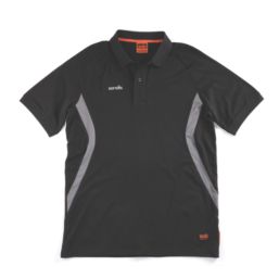 Scruffs Trade Tech Moisture Wicking Work Polo Black Medium 40" Chest