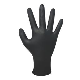 Site SDG310 Nitrile Powder-Free Disposable Grip Gloves Black Small 50 Pack