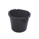 Plastic Pour & Scoop Buckets Black 14Ltr 3 Pack