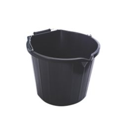 Plastic Pour & Scoop Buckets Black 14Ltr 3 Pack