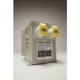 Carroll & Meynell  1500VA Intermittent Step-Down Isolation Transformer 230V/110V Grey
