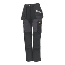 Site Kilani Womens Stretch Trousers Black / Grey Size 12 28" L