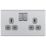 LAP  13A 2-Gang DP Switched Power Sockets Brushed Stainless Steel  with Graphite Inserts 5 Pack