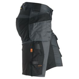 Snickers 6141 Stretch Work Shorts Grey / Black 38" W