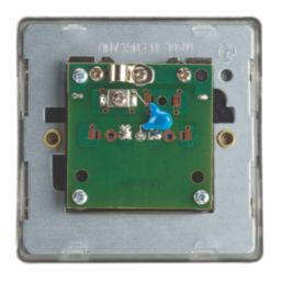 Contactum Lyric 1-Gang Isolated Female Coaxial TV Socket Brushed Steel with Black Inserts