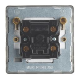 Contactum Lyric 45A 1-Gang DP Control Switch Brushed Brass  with White Inserts
