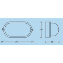 Essentials Napoli Outdoor Oval Bulkhead Black