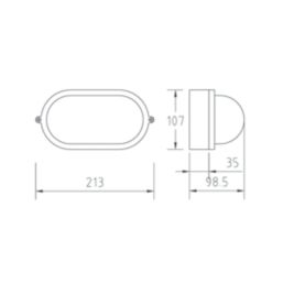 Essentials Napoli Outdoor Oval Bulkhead Black