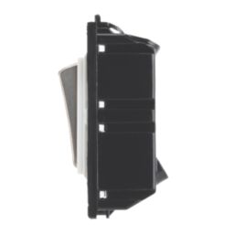 Contactum  20AX Grid SP Control Switch Brushed Steel  with White Inserts