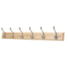 Essentials 6-Hook Rail Pine 685mm x 105mm