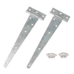 GateMate Matt Silver Straight Medium Tee Hinges 100mm x 12" x 300mm 2 Pack