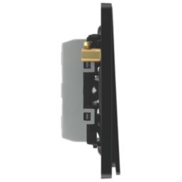 British General Evolve 20A 16AX 3-Gang 2-Way Light Switch  Black Chrome