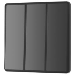 British General Evolve 20A 16AX 3-Gang 2-Way Light Switch  Black Chrome