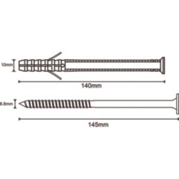 Easyfix  TX Frame Fixings 10mm x 140mm 12 Pack