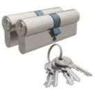 Smith & Locke 1 Star 6-Pin Euro Double Cylinder Locks 40-40 (80mm) Silver 2 Pack