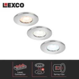 Lexco Tauri Fixed  Fire Rated LED Downlight Polished Chrome 8W 500-800lm