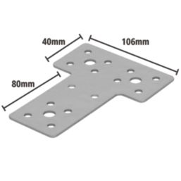 Magnodur Tee Plates Silver 106mm x 40mm x 80mm 10 Pack