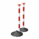 JSP  Barrier Chain Support Posts & Bases Red/White 101mm 2 Pack