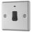 LAP  20A 1-Gang DP Control Switch Brushed Stainless Steel with Neon with Black Inserts