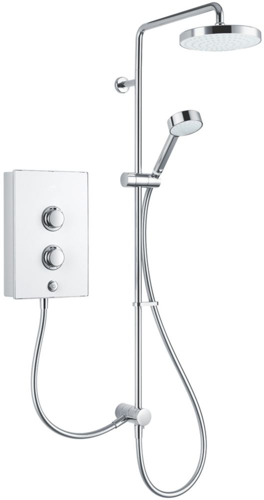 Mira Decor Dual White / Chrome 10.8kW Manual Electric Shower | Showers ...