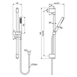 Ideal Standard Idealrain Single Function Stick Shower Kit Chrome