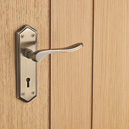 Designer Levers Bewdley Fire Rated Lever Lock Door Handle Pair Antique Brass