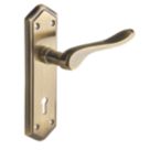 Designer Levers Bewdley Fire Rated Lever Lock Door Handle Pair Antique Brass