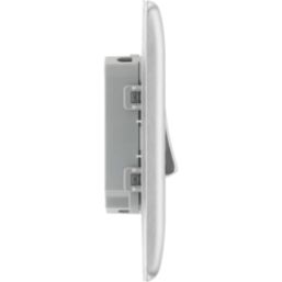 British General Nexus Metal 20A 16AX 2-Gang 2-Way Light Switch  Brushed Steel