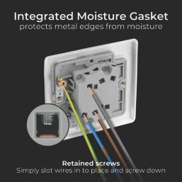 British General Nexus Metal 20A 16AX 2-Gang 2-Way Light Switch  Brushed Steel