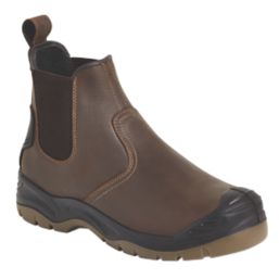 Apache AP715SM Size 12  Brown Water-Resistant Steel Toe Cap Safety Dealer Boots