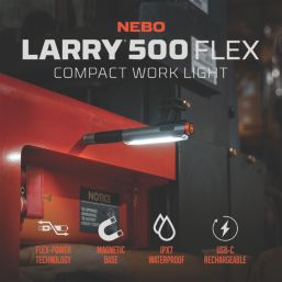 Nebo Larry 500 Flex Rechargeable LED Flashlight Storm Grey 500lm