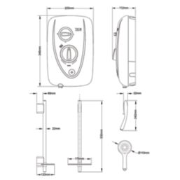 Triton T80 Easi-Fit + White/Chrome 7.5kW  Electric Shower