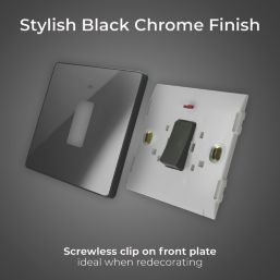 British General Evolve 20A 1-Gang DP Control Switch Black Chrome with LED