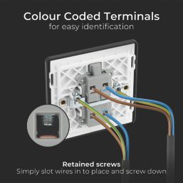 British General Evolve 20A 1-Gang DP Control Switch Black Chrome with LED