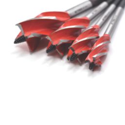 Armeg Wood Beaver Hex Shank 4-Flute Auger Wood Drill Bit Set 4 Pieces