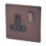 Varilight  13A 1-Gang DP Switched Plug Socket Mocha  with Black Inserts