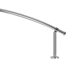 Croydex Curved Shower Rod Aluminium Bright Chrome-Plated 2000mm